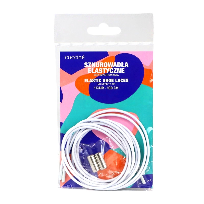 SZNUROWADŁA ELASTIC LACES 100 cm BIAŁE/WHITE 8 mm S