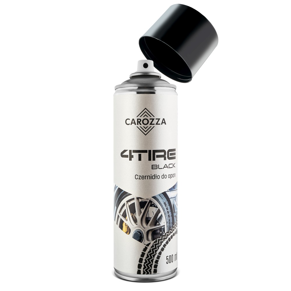 CAROZZA 4Tire - Black - Efekt mokrej / nowej opony, SPRAY 500 ml