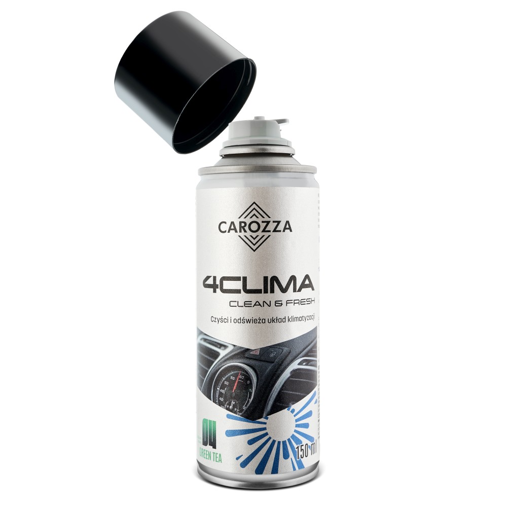 CAROZZA 4Clima Clean & Fresh - czyści i odświeża klimatyzacje, SPRAY granat 150 ml, zapach: GREEN TEA