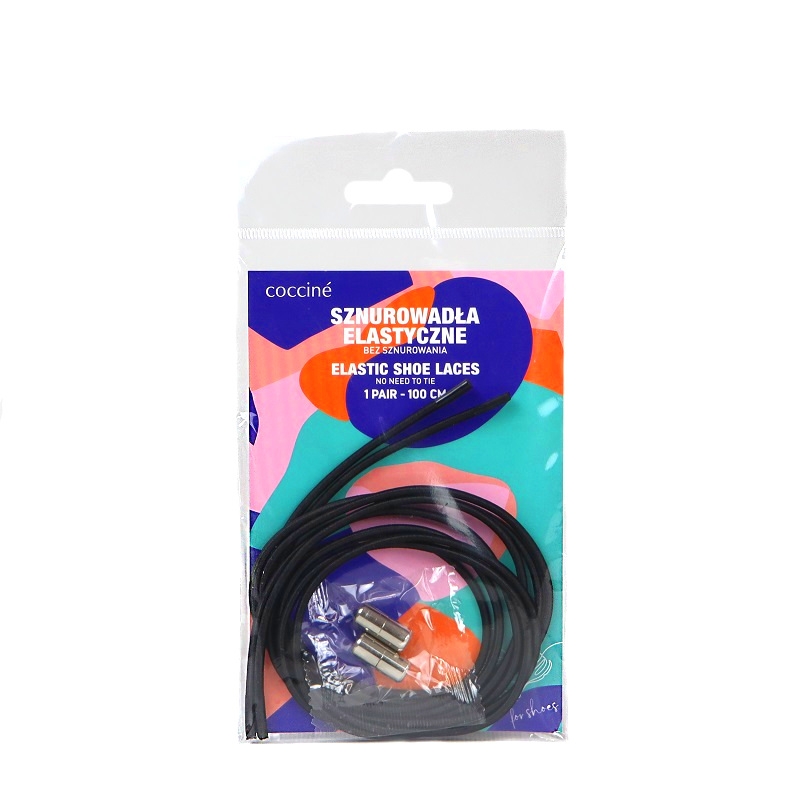 SZNUROWADŁA ELASTIC LACES 100 cm CZARNE/BLACK 6 mm S